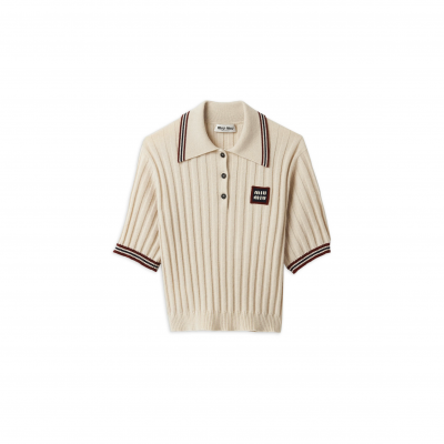 MIU MIU CASHMERE KNIT POLO SHIRT MML878